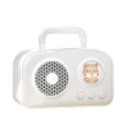 BUĞZ Sevimli Tasarımlı Taşınabilir Radyolu Bluetooth Hoparlör Beyaz
