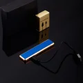  Şık Görünümlü Usb Şarjlı Rezistanslı İnce Slim Metal Çakmak (mavi)