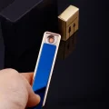 BUĞZ Şık Görünümlü Usb Şarjlı Rezistanslı İnce Slim Metal Çakmak (mavi)