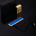 BUĞZ Şık Görünümlü Usb Şarjlı Rezistanslı İnce Slim Metal Çakmak (mavi)
