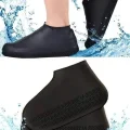  Silikon Ayakkabı Kılıfı Kaymaz Su Kir Geçirmez   M Beden Siyah