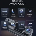  Siyah 1080p Araç içi 3 Kameralı Lcd Ekranlı Gece Görüşlü , G-sensör , Geri Görüş Kamera