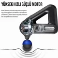 BUĞZ Siyah 12 başlıklı titreşimli masaj tabancası spor sonrası kullanım yetkili servisli