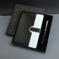 BUĞZ Siyah Beyaz Renkli Tarihsiz Ajanda Defter Ve Metal Roller Kalem Seti