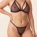 BUĞZ Siyah Boyundan Bağlamalı File Bralet ve T-String Fantazi Takım TM1482