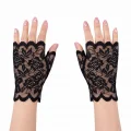 BUĞZ Siyah Dantel Parmaksız Kısa Eldiven