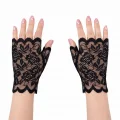 BUĞZ Siyah Dantel Parmaksız Kısa Eldiven