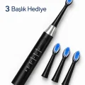 BUĞZ Siyah Elektrikli Diş Fırçası 3 Yedek Başlık Hediyeli - BUĞZ