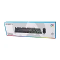 BUĞZ Siyah Gökkuşağı Işıklı Usb Kablolu Oyuncu Klavye - Mouse Set Bx40