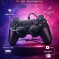 BUĞZ Siyah kablolu titreşimli analog joystick PC uyumlu Bluetoothsuz garantisiz - Elektronik