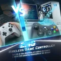 BUĞZ Siyah kablosuz joystick PC uyumlu titreşimli oyun kolu Bluetooth bağlantılı - Elektronik