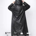 BUĞZ Siyah Kapüşonlu Çıtçıtlı Eva Yağmurluk Rüzgar ve Suya Dayanıklı Unisex Standart Boy