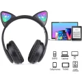 BUĞZ Siyah Kedi Kulağı Tasarımlı Bluetooth Kulaklık - Çocuklar İçin Eğlenceli ve Dayanıklı