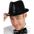 Siyah Payetli Fötr Şapka Yetişkin Boy