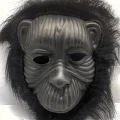 BUĞZ Siyah Renk Eva Goril Maskesi - Siyah Peluşlu Tüylü Orangutan Maskesi