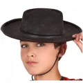  Siyah Renk Keçe Flamenko Şapkası Çocuk Boy