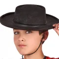  Siyah Renk Keçe Flamenko Şapkası Çocuk Boy
