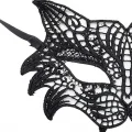 BUĞZ Siyah Renk Kedi Model Dantel İşleme Parti Maskesi