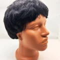 BUĞZ Siyah Renk Kısa Kesim İçi Astarlı Erkek Peruğu