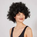  Siyah Renk Kıvırcık Afro Bonus Peruk