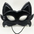 BUĞZ Siyah Renk Kumaş Malzemeden İmal Eva Kedi Maskesi