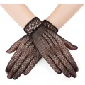  Siyah Renk Likralı File Eldiven Parmaklı Örgü Eldiven Yetişkin Boy
