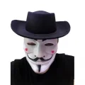 BUĞZ Siyah Renkli Delikli Çocuk Boy Vendetta Şapkası ve Vendetta Maskesi