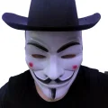 BUĞZ Siyah Renkli Delikli Çocuk Boy Vendetta Şapkası ve Vendetta Maskesi