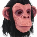 BUĞZ Siyah Saçlı Lateks Şempanze Maskesi