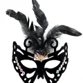 BUĞZ Siyah Süet Tüylü Kelebek Figür Parti Maskesi