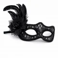 BUĞZ Siyah Tüylü Balo Maskesi Kadın Parti Aksesuarı
