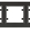  Siyah Üçlü Yatay Çerçeve - Priz ve Anahtar İçin Uyumlu Çerçeve