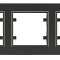  Siyah Üçlü Yatay Çerçeve - Priz ve Anahtar İçin Uyumlu Çerçeve