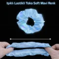 BUĞZ Soft Mavi Renk LED Işıklı Lastikli Saç Tokası - 3 Modlu