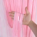  Soft Pembe Püsküllü Kapı Perdesi - Parti, Baby Shower, Cinsiyet Partisi 1x2 m