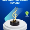 BUĞZ Sol Anahtarı Figürlü Dönen Müzik Kutusu Altın Renk Dekoratif