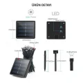 BUĞZ Solar 100 Ledli 12 Metre Bahçe Aydınlatma