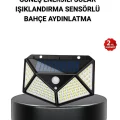 BUĞZ Solar Bahçe Lambası 100 LED Hareket Sensörlü Güneş Enerjili Aydınlatma