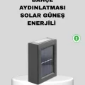 BUĞZ Solar Dış Mekan Aplik Su Geçirmez Dayanıklı LED Aydınlatmalı