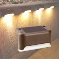 BUĞZ Solar Güneş Enerjili Şarj Edilen Köşebent Merdiven Veranda Bahçe Yolu Led Lamba Işık 4 Adet