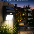 BUĞZ Solar Lamba Giriş, Bahçe Yol Avlu Hareket Sensörlü Led Parlak Gece Su Geçirmez