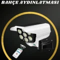 BUĞZ Solar Lamba Kamera Görünümlü Duvar Lambası Dönebilen Bahçe Aydınlatması