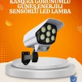 BUĞZ Solar Şarjlı Hareket Sensörlü LED Dış Mekan Lambası Kamera Tasarımlı Güvenlik Işığı