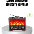 BUĞZ Solar Şarjlı Şömine Alev Efektli Bluetooth Hoparlör 7W Taşınabilir Ses Sistemi