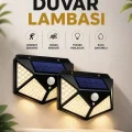 BUĞZ Solar Sensörlü Duvar Lambası Bahçe Lambaso Parlak Beyaz Işık Suya Dayanıklı
