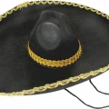 BUĞZ Sombrero Meksika Şapkası Mariachi Altın Şeritli Yetişkin Boy