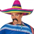  Sombrero Meksika Şapkası Renkli Örme Hasır Yetişkin Boy
