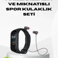 BUĞZ Spor Bileklik + Kablosuz Bluetooth Kulaklık Fitness Seti