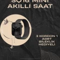  SQ-16 Mini Series 10 Akıllı Saat | Şık ve Hafif Tasarım, 3 Kordon Seçeneği
