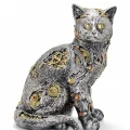BUĞZ Steampunk Polyester Kedi Figürü Model 1